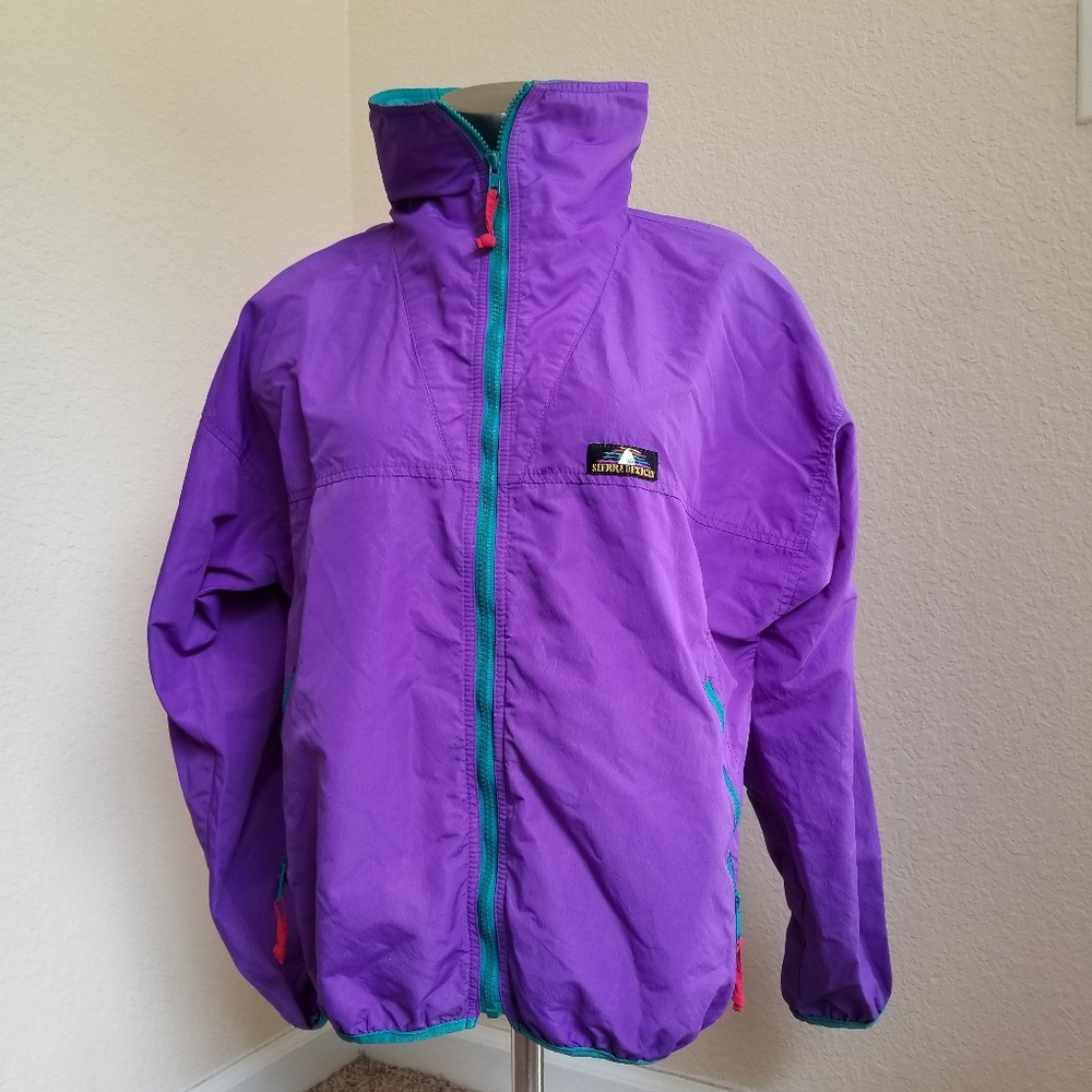 Vintage Sierra Designs Neon Hiking Rain Jacket